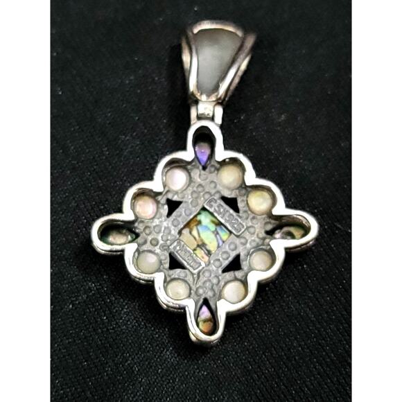 925 Sterling Silver CSX Thai Abalone Earring and Pendant Necklace Set - Picture 7 of 14